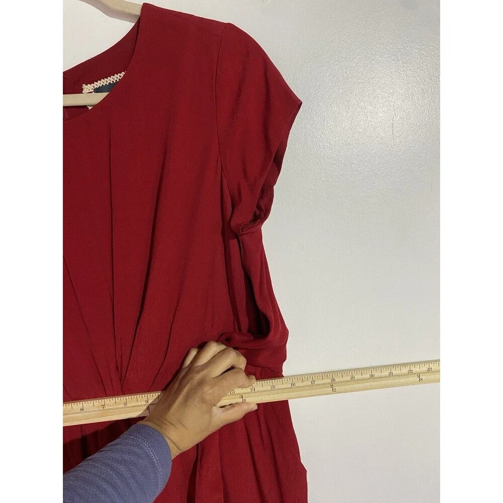 Maeve Anthropologie Jumpsuit 8 Red Grier Feminine‎ Romantic Crop Wide Valentines